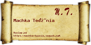 Machka Teónia névjegykártya